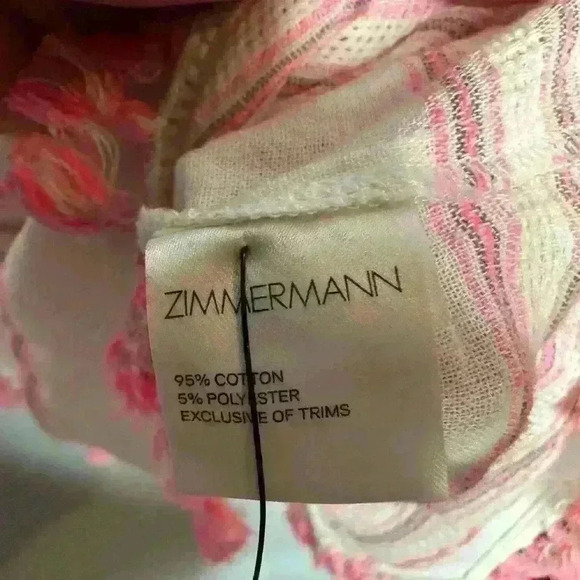 Zimmerman top Womens 1 Small Pink V-Neck 3/4 Sleeve - Picture 11 of 14